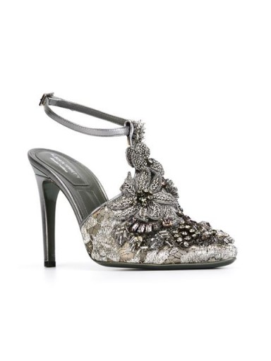 ALBERTA FERRETTI beaded flower pumps. Womens luxury footwear | luxe fashion | occasion shoes | embrotidered and embellished high heels  #