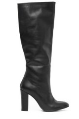 Warehouse leather knee high boots black. Autumn-winter fashion / womens footwear