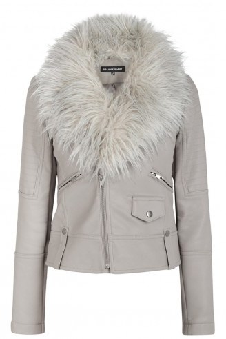 Add some casual chic to your winter wardrobe with a biker jacket boasting a luxe style faux fur collar…love this one from warehouse.co.uk. Womens coats / leather look jackets - flipped