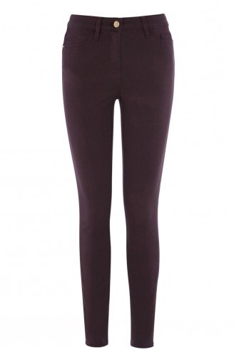 Warehouse signature skinny jean purple. Womens jeans / coloured denim / autumn-winter fashion / autumnal tones - flipped