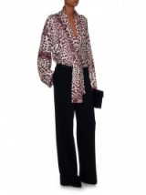 HAIDER ACKERMANN Angle tracks top with metallic-burgundy leopard print. Animal prints | designer clothing | womens tops | chic blouses
