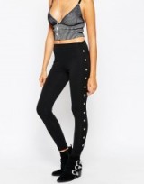 ASOS leggings with metal eyelets in black. Womens trousers | eyelet pants | casual fashion