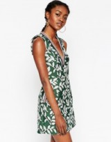 Green & White Asos leaf print skater dress – as worn by Lucy Watson at the 2015 Scottish Fashion Awards in London, 3 September 2015. Dress from ASOS.com. Celebrity fashion | star style | sleeveless dresses | Made in Chelsea