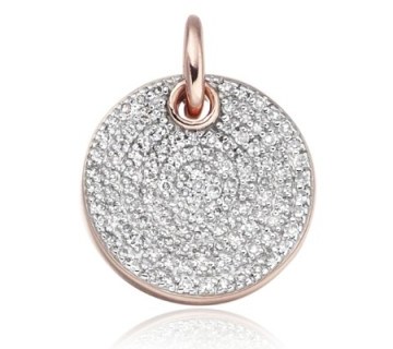Ava Disc Pendant with pavé set diamonds from Monica Vinader. Luxe style pendants | luxury style jewellery - flipped