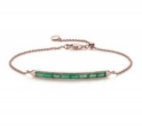 Monica Vinader Baja Precious Skinny Bracelet with 18ct Rose Gold Plated Vermeil on Sterling Silver in emerald. Stacking bracelets | delicate jewellery | green stone jewelry | emeralds
