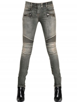 BALMAIN STRETCH COTTON DENIM JEANS. Designer fashion | casual clothing | faded denim | womens skinny jeans