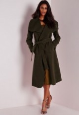 Love this affordable chic look…Missguided khaki belted waterfall coat. autumn / winter coats – womens fashion