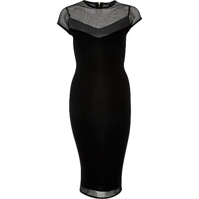 River Island black mesh panel bodycon dress. Party dresses / evening wear / going out glamour / LBD / occasion fashion