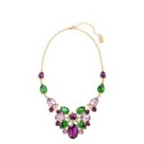 Green & purple statement necklace from Rodrigo Otazu using Swarovski crystals. Bold necklaces | occasion jewellery | costume jewelry