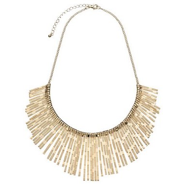 John Lewis Textured Fan Necklace, Gold. Statement necklaces | fashion jewellery | bold jewelry - flipped