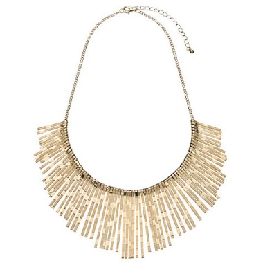 John Lewis Textured Fan Necklace, Gold. Statement necklaces | fashion jewellery | bold jewelry