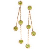 London Road Rose Gold Double Drop Earrings, Peridot ~ green stone jewellery