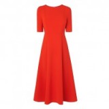 L.K.Bennett Cayla Long Dress in red – as worn by Susanna Reid while interviewing David Beckham on Good Morning Britain, September 2015. Celebrity fashion | fit and flare dresses | what celebrities wear