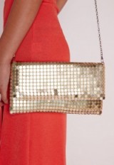 Missguided gold chain mail clutch bag ~ affordable luxe ~ luxury look ~ evening bags ~ embellished shoulder bags ~ affordable handbags