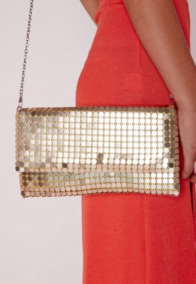 Missguided gold chain mail clutch bag ~ affordable luxe ~ luxury look ~ evening bags ~ embellished shoulder bags ~ affordable handbags - flipped