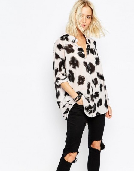 Cheap Monday smudge leopard print shirt. Womens tops | oversized shirts | animal prints | weekend fashion - flipped