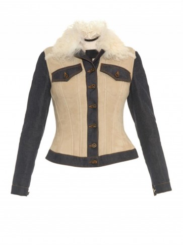 BURBERRY PRORSUM Denim-panel shearling jacket. Designer fashion | womens casual jackets | luxury outerwear
