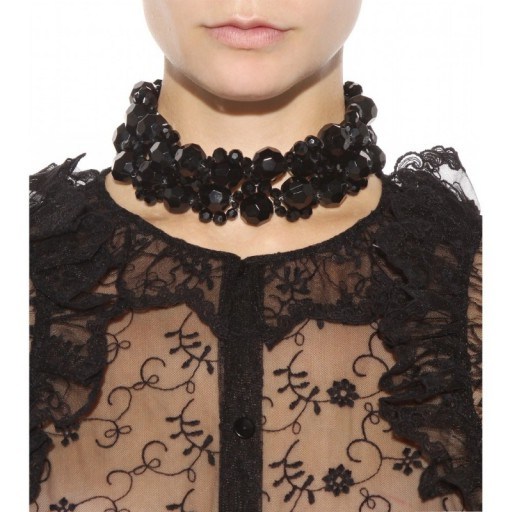 Simone Rocha crystal necklace. Statement jewellery – black crystal chokers – chunky necklaces – designer fashion jewelry - flipped