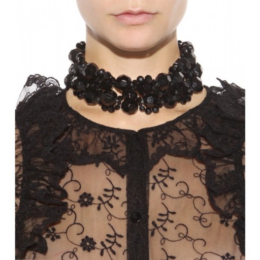 Simone Rocha crystal necklace. Statement jewellery – black crystal chokers – chunky necklaces – designer fashion jewelry