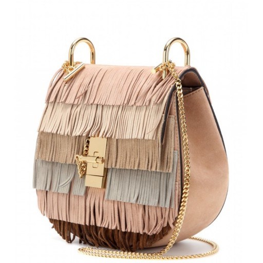 Luxe handbags ~ Chloe Drew fringed suede shoulder bag. Luxury bags ~ designer accessories - flipped