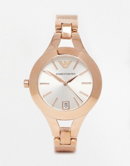 Luxe style womens watches ~ Emporio Armani Rose Gold Chiara Watch. Ladies watches ~ luxury accessories - flipped