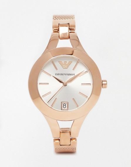 Luxe style womens watches ~ Emporio Armani Rose Gold Chiara Watch. Ladies watches ~ luxury accessories