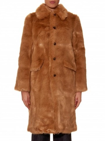 TRADEMARK Faux-fur long coat. Teddy bear coats | luxe style clothing | autumn/winter outerwear | designer fashion - flipped
