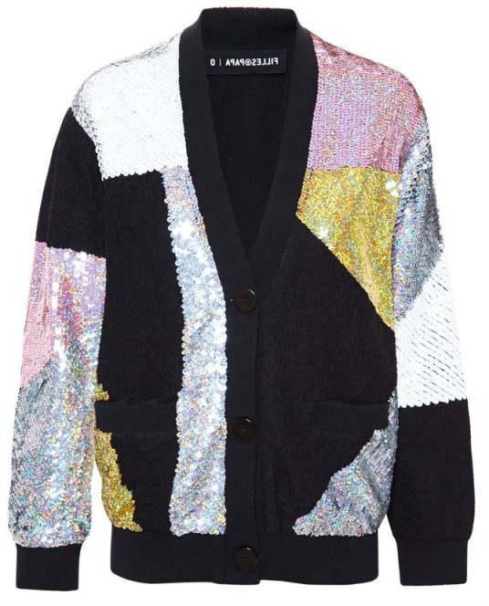 FILLES A PAPA Sequinned Cardigan. Womens knitted fashion | designer cardigans | autumn / winter clothing | designer knitwear | sequin embellished | sequins - flipped