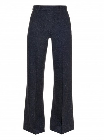 RAEY Flared-leg donegal-tweed trousers. Womens designer clothing | flares | autumn/winter fashion - flipped