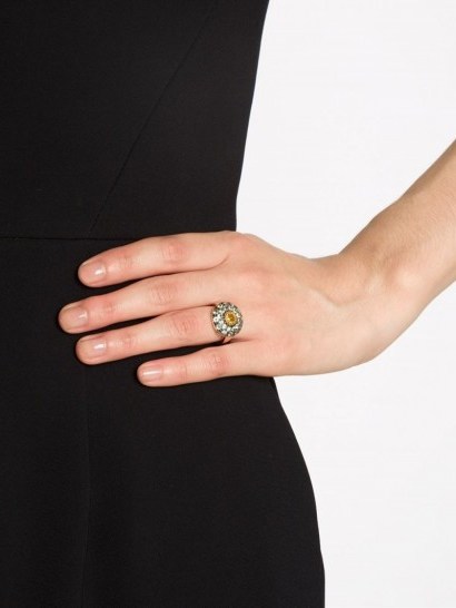 ILEANA MAKRI sapphire cocktail ring. Yellow sapphires | statement rings | fine jewelry | statement jewellery | 18k rose gold  # - flipped