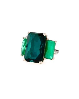 Ippolita Green Rock Candy 3-Stone Ring from neimanmarcus.com. Statement jewelry | cocktail rings | bold jewellery #makeastatement - flipped