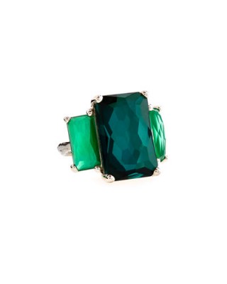 Ippolita Green Rock Candy 3-Stone Ring from neimanmarcus.com. Statement jewelry | cocktail rings | bold jewellery #makeastatement