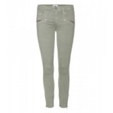 PAIGE Jane Zip Crop sateen skinny jeans in light green. Womens casual trousers | cropped pants