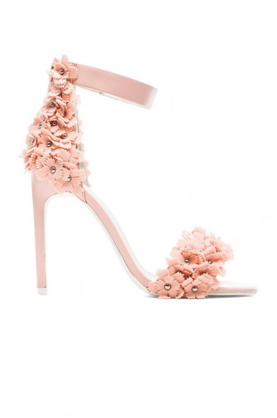 Stunning pink floral applique heels – Jeffrey Campbell Meryl Floral Heel. Party shoes ~ occasion sandals ~ ankle strap footwear ~ evening accessories ~ going out glamour