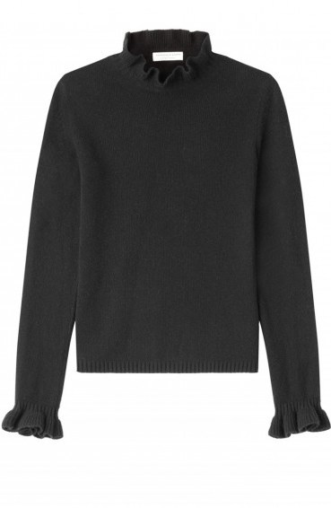 I love this black ruffle jumper from Philosophy di Lorenzo Serafini, it’s so chic! Stylish knitwear | designer jumpers | pretty sweaters | ruffled pullovers - flipped