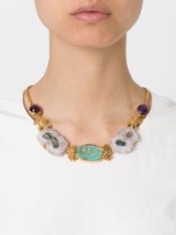 LEIVANKASH 22kt gold plated amethyst and turquoise necklace. Luxe accessories | statement necklaces | designer fashion jewellery  #