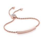 Monica Vinader Linear Chain Bracelet Rose Gold Plated Vermeil on Sterling Silver. Womens jewellery | narrow bracelets
