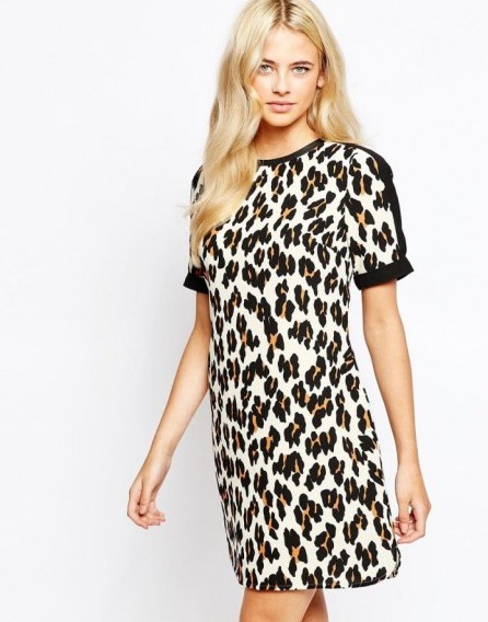 Oasis leopard print shift dress. Autumn/winter fashion | animal prints | day dresses | going out - flipped