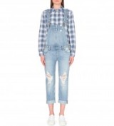 PAIGE DENIM Sierra denim dungarees – as worn by Beyonce travelling back from holiday, 17 September 2015. Celebrity fashion | star style | what celebrities wear | distressed overalls