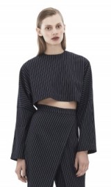 Solace London Parker Top in Pinstripe – as worn by Kendall Jenner out in New York, 17 September 2015. Celebrity fashion | designer crop tops | co-ords | star style | what celebrities wear