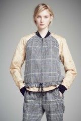 3.1 PHILLIP LIM Knitted Bomber Jacket with quilted sleeves. Designer jackets | womens outerwear
