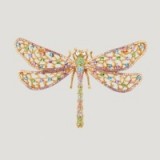 Pretty pink crystal dragonfly brooch from Butler & Wilson. Fashion jewellery | coloured brooches