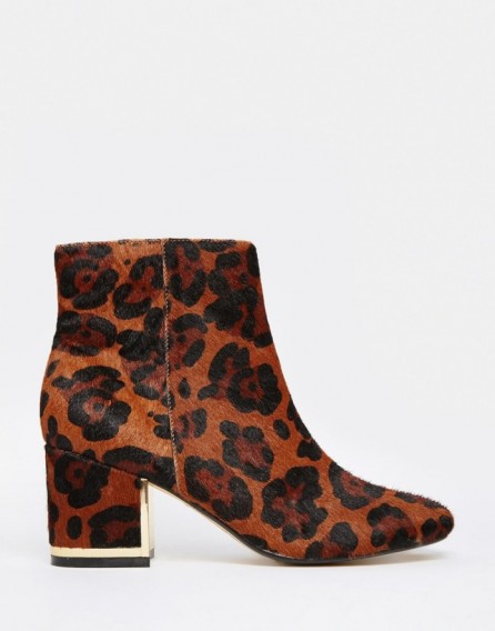 River Island 60s leopard print block heel boots. Animal prints | womens footwear | autumn winter fashion