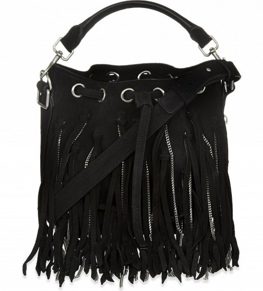 Stunning YSL small tassel bag from selfridges.com love the silver chains through the tassels. Designer bags / boho chic / mini handbags - flipped