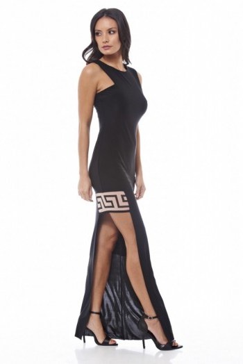 Party glamour – AX Paris side split maxi dress in black. Evening dresses ~ party fashion ~ going out - flipped
