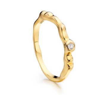 Love this cute Monica Vinader Siren Band with a tiny white topaz stone. Stacking rings | delicate jewellery