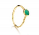Monica Vinader Siren Small Stacking Ring with a green onyx stone. Delicate jewellery | stacking rings | gemstone jewelry