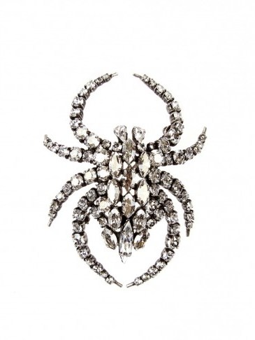 Make a style statement with this large Saint Laurent clear crystal spider brooch. Designer brooches – fashion jewellery - flipped