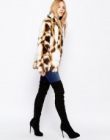 Story of Lola short faux fur coat in leopard print. Animal prints | autumn/winter coats | fluffy jackets | womens outerwear