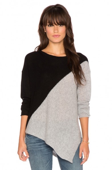 360 Sweater – black & grey asymmetric jumper from revolveclothing.com. Womens knitwear | knitted fashion | uneven hem jumpers | autumn – winter sweaters